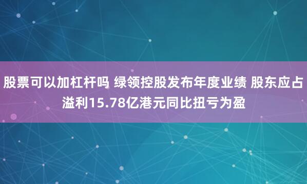 股票可以加杠杆吗 绿领控股发布年度业绩 股东应占溢利15.78亿港元同比扭亏为盈