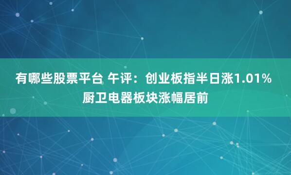 有哪些股票平台 午评：创业板指半日涨1.01% 厨卫电器板块涨幅居前