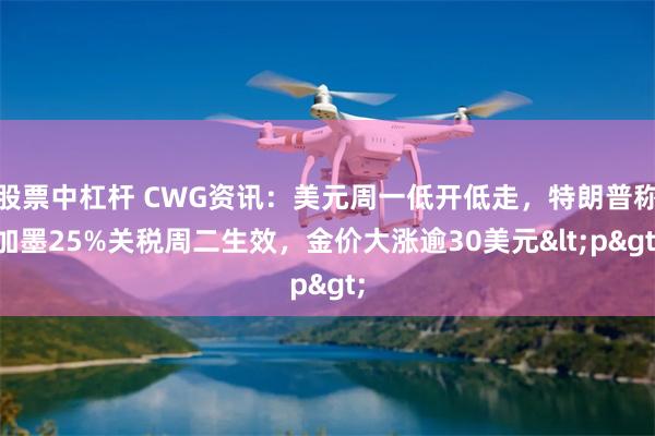 股票中杠杆 CWG资讯：美元周一低开低走，特朗普称加墨25%关税周二生效，金价大涨逾30美元<p>