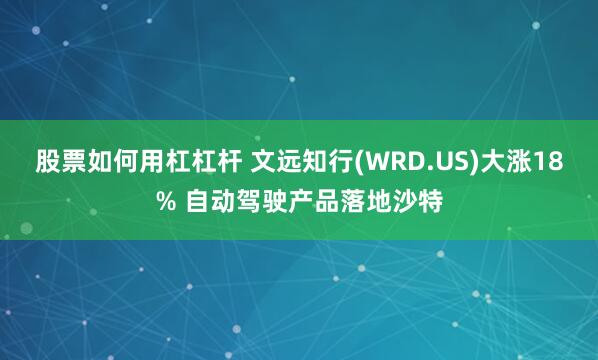 股票如何用杠杠杆 文远知行(WRD.US)大涨18% 自动驾驶产品落地沙特