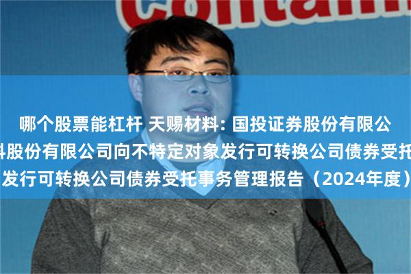 哪个股票能杠杆 天赐材料: 国投证券股份有限公司关于广州天赐高新材料股份有限公司向不特定对象发行可转换公司债券受托事务管理报告（2024年度）